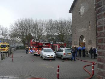Brand in de Mariakerk in Haarlem